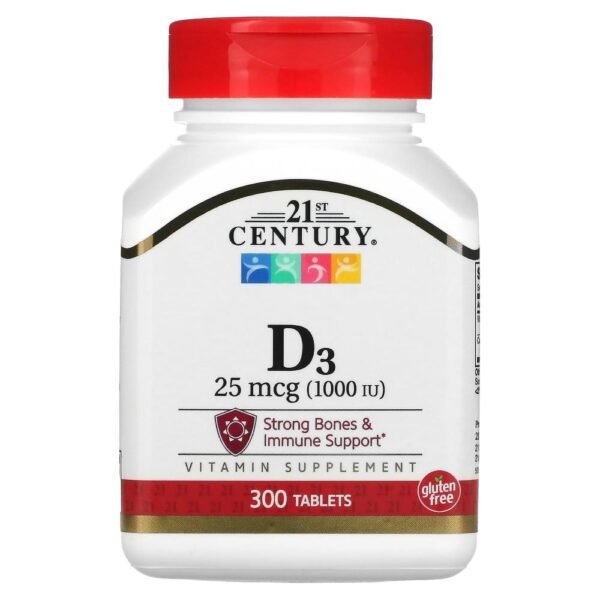 21st Century Vitamin D3 25 mcg (1000 IU) 300 Tablets