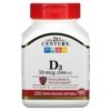 21st Century Vitamin D3 50 mcg (2000 IU) 250 Softgels