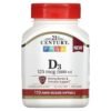 21st Century Vitamin D3 125 mcg (5000 IU) 110 Rapid Release Softgels