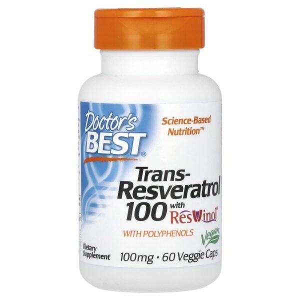 Doctor's Best Trans-Resveratrol 100 with ResVinol 100 mg 60 Veggie Caps