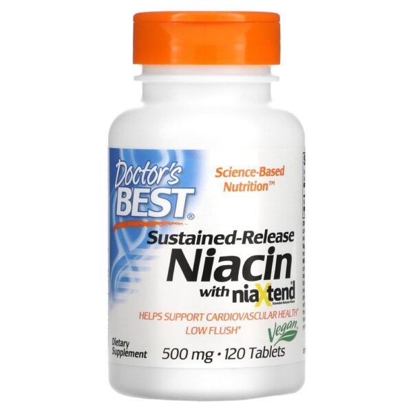 Doctor's Best Sustained-Release Niacin with niaXtend 500 mg 120 Tablets