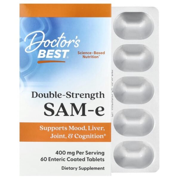 Doctor's Best SAM-e Double Strength 400 mg 60 Enteric Coated Tablets
