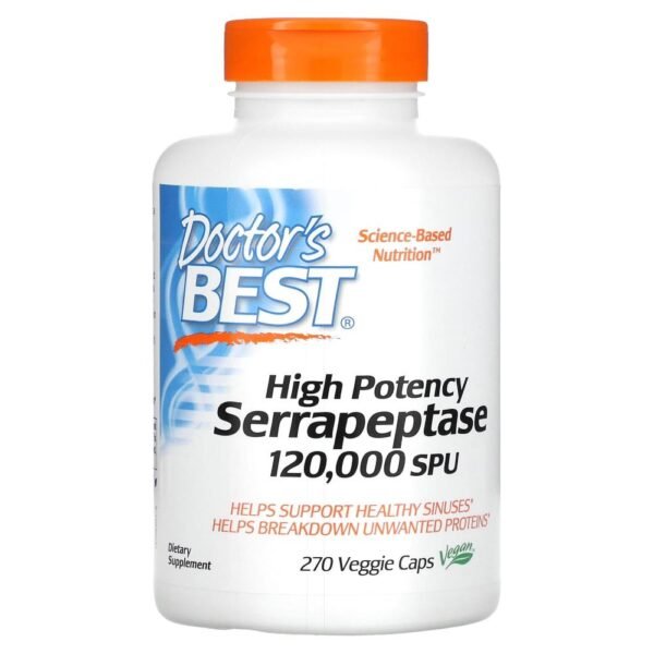 Doctor's Best High Potency Serrapeptase 120000 SPU 270 Veggie Caps