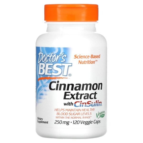 Doctor's Best Cinnamon Extract with CinSulin 250 mg 120 Veggie Caps