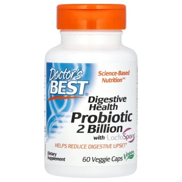 Doctor's Best Digestive Health Probiotic 2 Billion with LactoSpore 60 Veggie Caps