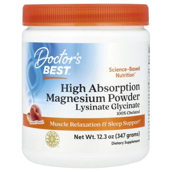 Doctor's Best High Absorption Magnesium Powder Sweet Peach 347g