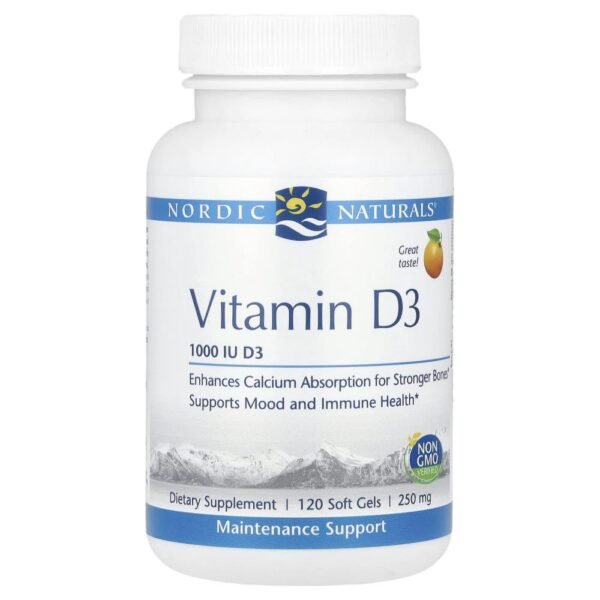 Nordic Naturals Vitamin D3 Orange 1000 IU 120 Soft Gels