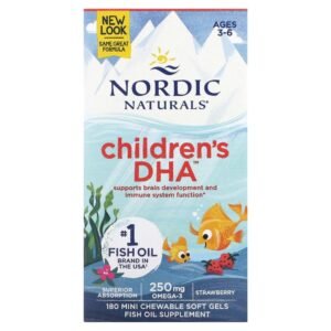 Nordic Naturals Children's DHA Ages 3-6 Strawberry 180 Mini Chewable Soft Gels