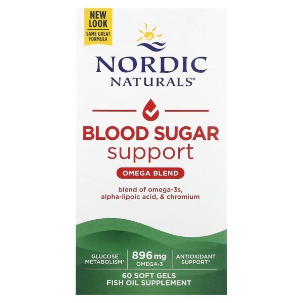 Nordic Naturals Blood Sugar Support Omega Blend 896 mg 60 Soft Gels (448 mg per Soft Gel)