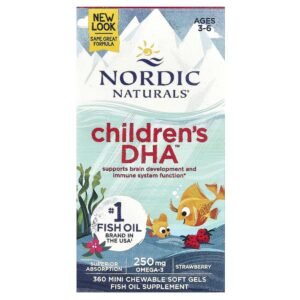 Nordic Naturals Children's DHA Ages 3-6 Strawberry 360 Mini Chewable Soft Gels