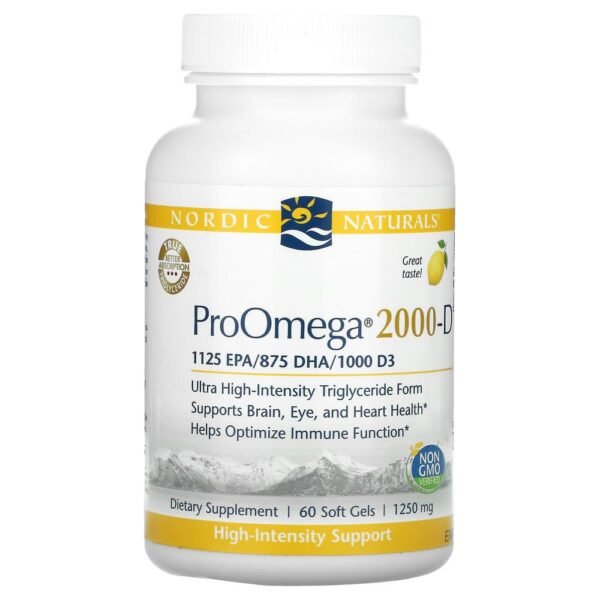 Nordic Naturals ProOmega 2000-D Lemon 1250 mg 60 Soft Gels