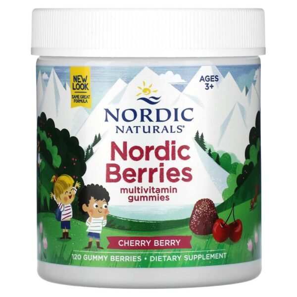 Nordic Naturals Nordic Berries Multivitamin Gummies Ages 3+ Cherry Berry 120 Gummy Berries