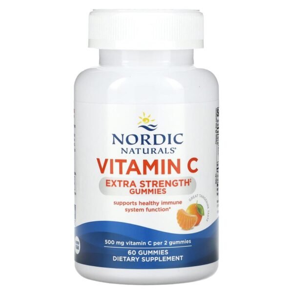 Nordic Naturals Vitamin C Extra Strength Great Tangerine 500 mg  60 Gummies (250 mg per Gummy)