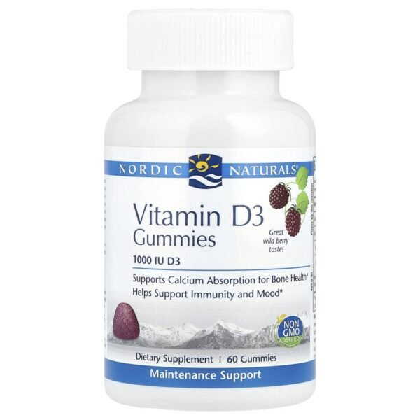 Nordic Naturals Vitamin D3 Gummies Wild Berry 1000 IU 60 Gummies