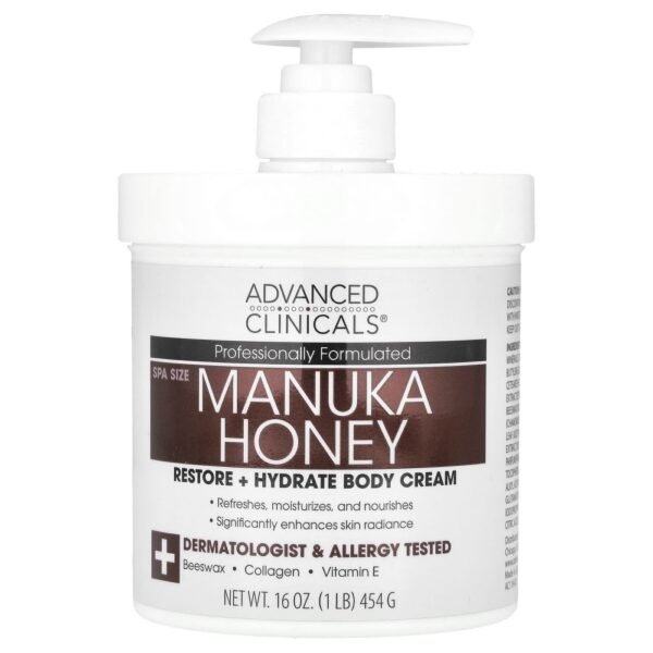 Advanced Clinicals Manuka Honey Restore + Hydrate Body Cream 454g