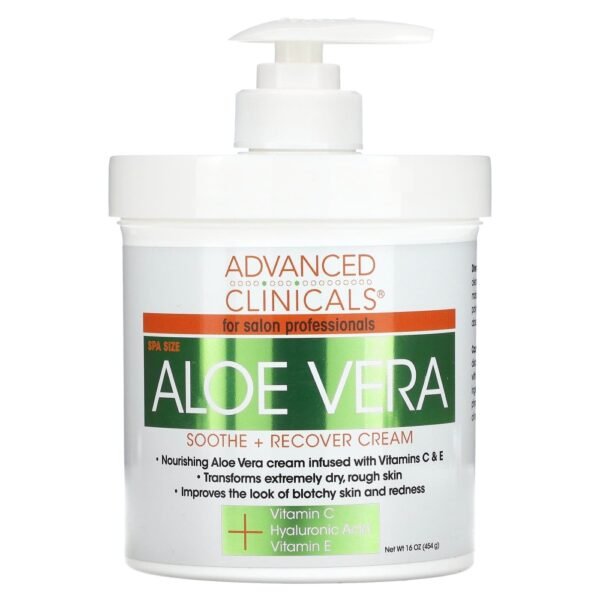Advanced Clinicals Aloe Vera Soothe + Recover Cream 454g