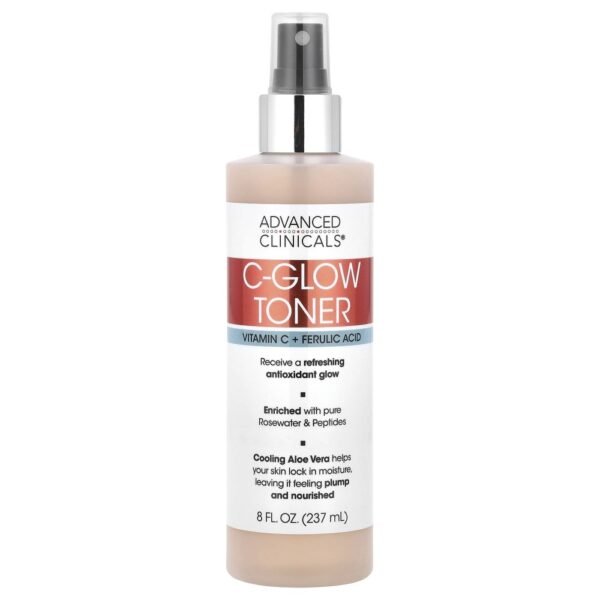 Advanced Clinicals C-Glow Toner Vitamin C + Ferulic Acid 237ml