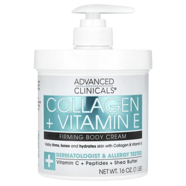 Advanced Clinicals Collagen + Vitamin E Firming Body Cream 16 oz