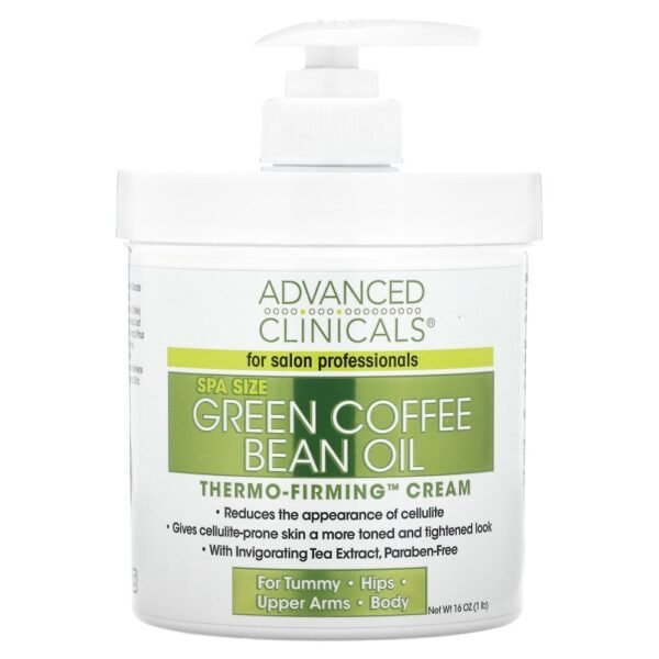 Advanced Clinicals Green Coffee Bean Oil Thermo-Firming Cream 16 oz