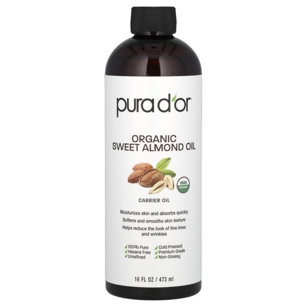 Pura D'or Organic Sweet Almond Oil 473ml